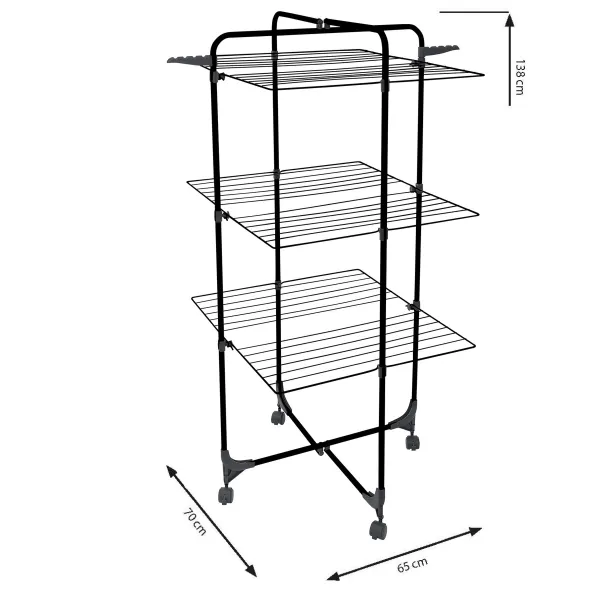 Сушарка для білизни підлогова Casa Si Athletic 3 Black (CS92185E04E)