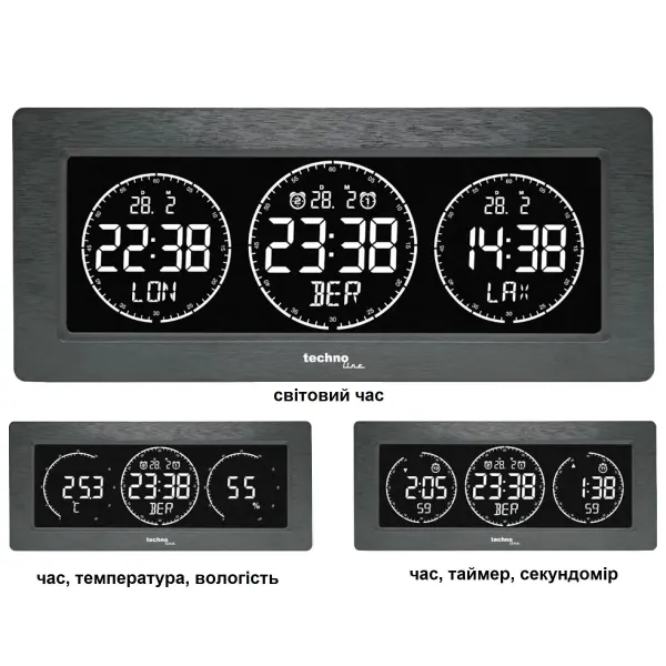 Годинник настільний Technoline WT458 Black (WT458)