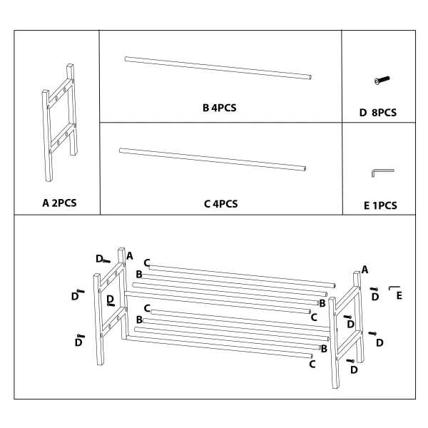 Полка для обуви Casa Si Shoe Rack Bamboo (CS92307W04)