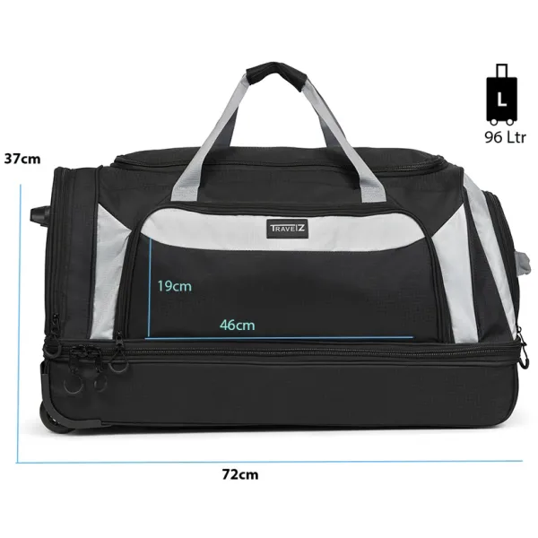 Сумка дорожня на колесах TravelZ Wheelbag Doubleloader black 96L (603098)
