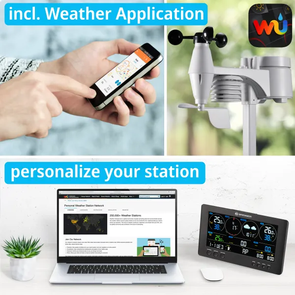 Метеостанція Bresser Professional WIFI Weather Centre 7in1 без датчиків (7902541)