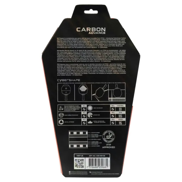 Ракетка для настільного тенісу Stiga Carbon Advance Cybershape FL (1215-1101-35)