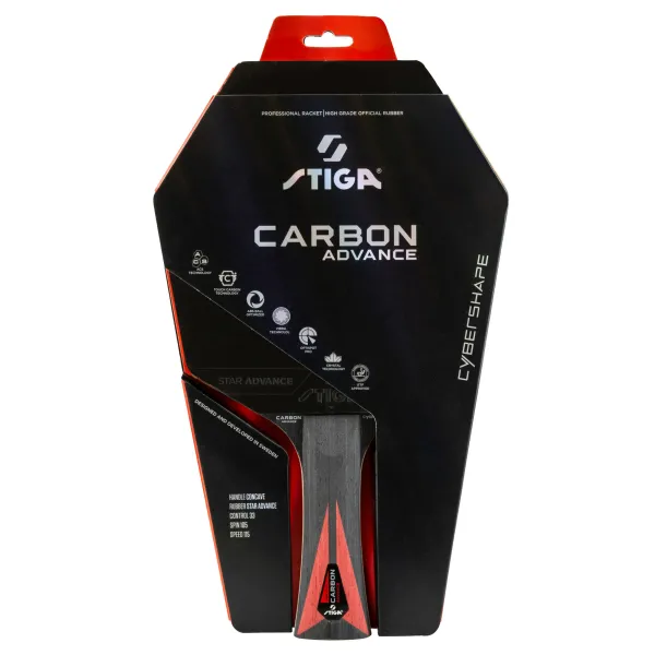 Ракетка для настільного тенісу Stiga Carbon Advance Cybershape FL (1215-1101-35)