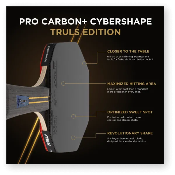 Ракетка для настільного тенісу Stiga Pro Carbon Plus Cybershape Truls Edition 5 Star FL (1215-1306-35)
