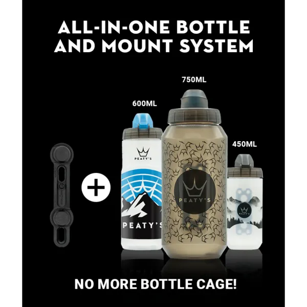 Фляга Peaty's x Fidlock Lockin Bottle, Mountains / Clear, 600ml