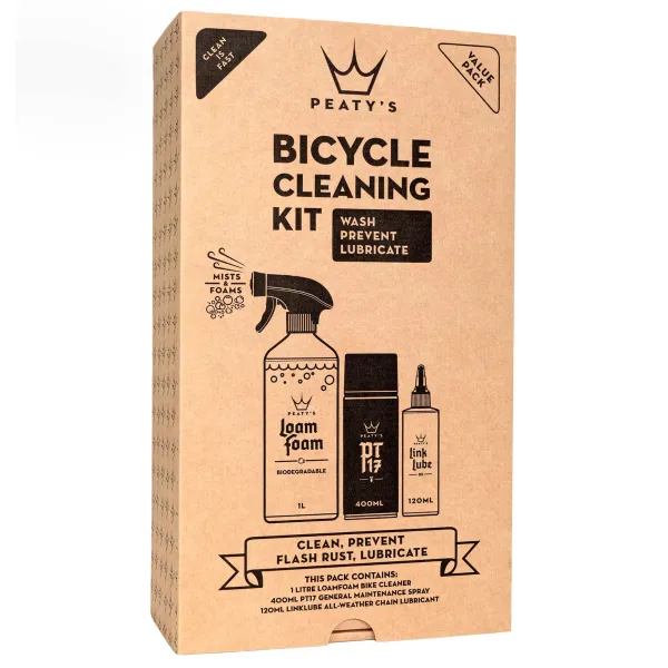 Набір для мийки Peaty's Cleaning Gift Pack, шампунь 1L / Спрей PT17 400ml / мастило для ланцюга 120ml, All-Weather