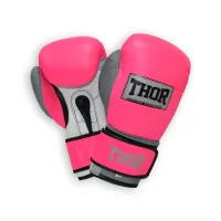 Перчатки боксерские THOR TYPHOON 16oz /Кожа /розово-бело-серые