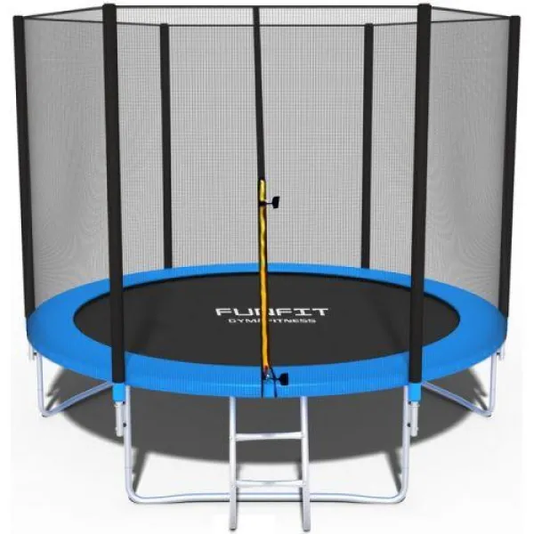 Батут Funfit 8ft (252см) синій з зовнішньою сіткою