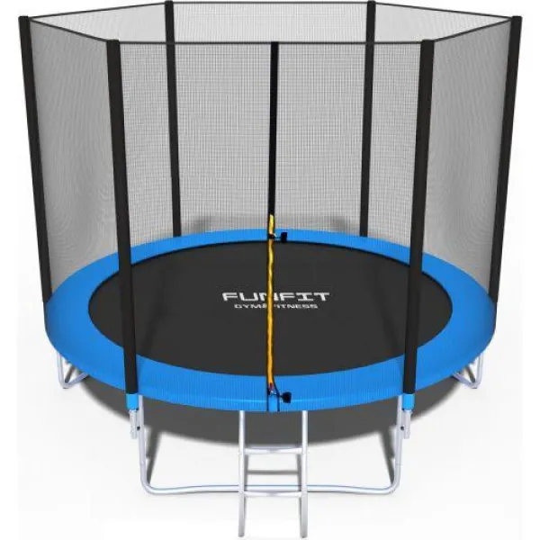 Батут Funfit 8ft (252см) синій з зовнішньою сіткою
