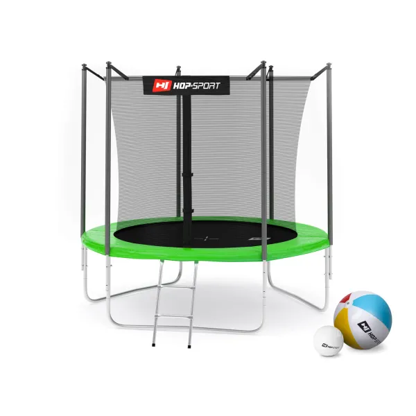 Батут Hop-Sport 8ft (244см) зелений з внутрішньою сіткою