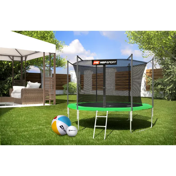 Батут Hop-Sport 10ft (305см) зелений з внутрішньою сіткою