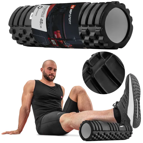 Роллер масажер (валик, ролик) Hop-Sport EVA 45см чорний