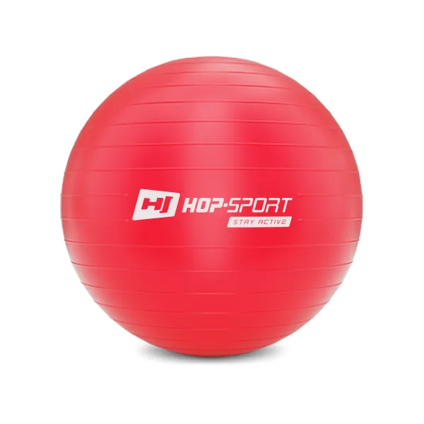 Фітбол Hop-Sport 55см червоний + насос 2020