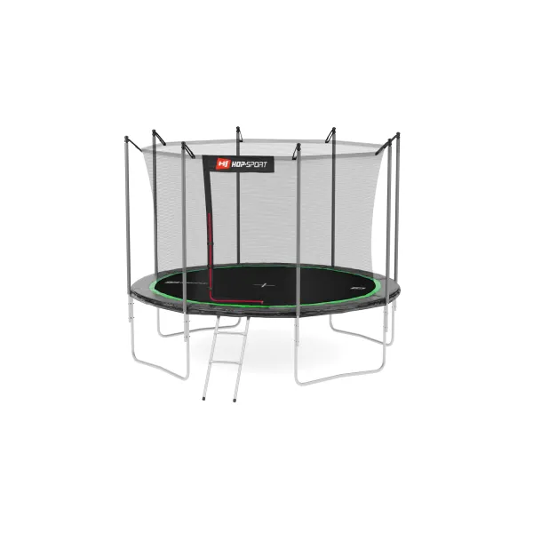 Батут Hop-Sport 10ft (305см) чорно-зелений з внутрішньою сіткою (4 ноги)
