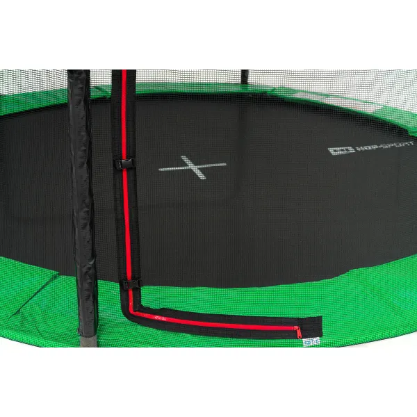 Батут Hop-Sport 10ft (305см) чорно-зелений з внутрішньою сіткою (4 ноги)