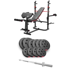 Набор Hop-Sport Premium 59кг со скамьей HS-1065HB Pro и штангой