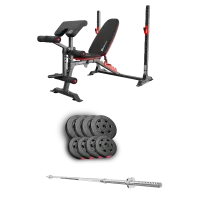 Набор Hop-Sport Premium 39кг со скамьей HS-1095 и штангой