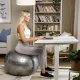 Фітбол масажний Hop-Sport 65см сріблястий + насос