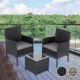 Садові меблі Outtec LUXURY стіл та 2 стільці чорно-графітові