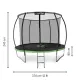 Батут Outtec Premium 12ft (374см) чорно-зелений з внутрішньою сіткою