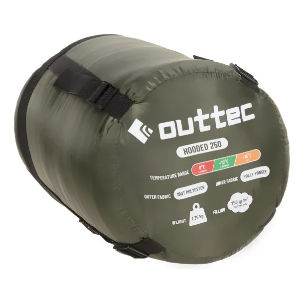 Спальний мішок ковдра Outtec демісезон з капюшоном хакі