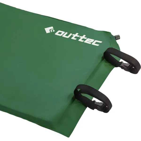 Самонадувающийся коврик Outtec с подушкой гладкий зеленый