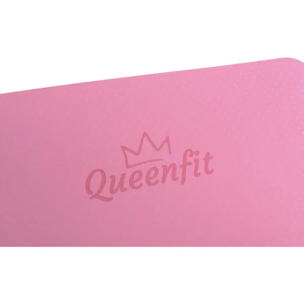Килимок (мат) для фітнесу та йоги Queenfit Premium TPE 0,5см рожевий
