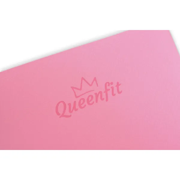 Килимок (мат) для фітнесу та йоги Queenfit Premium TPE 0,6см рожево-фіолетовий