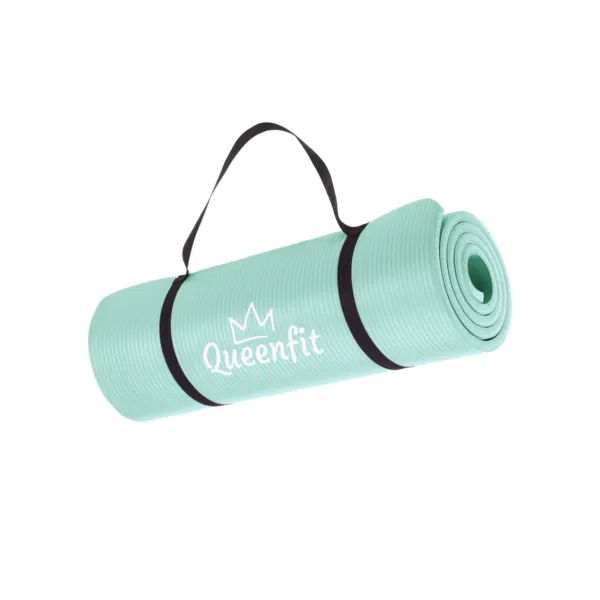 Коврик (мат) для йоги и фитнеса Queenfit NBR 1,5см бирюзовый