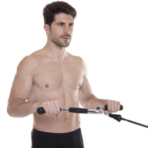 Ручка для тяги York Fitness V-подібна багатофункціональна з гумовими рукоятками, хром