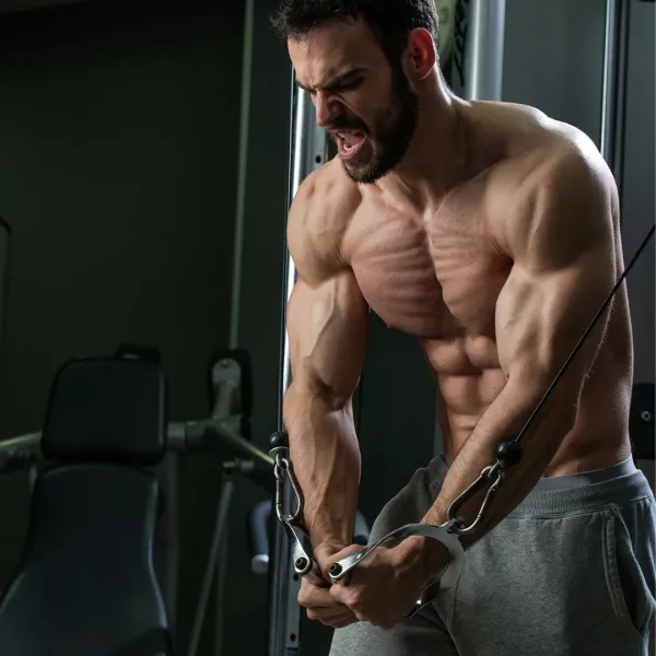 Ручка York Fitness для тяги з гумовою рукояткою, хром