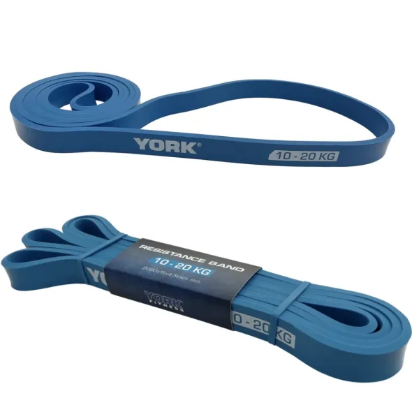 Резинка для фитнеса York 10-20кг - 2080x19x4,5 мм, голубой