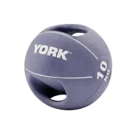 М'яч медбол 10кг York Fitness із двома ручками фіолетовий