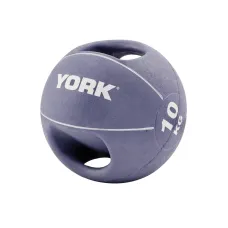 М'яч медбол 10кг York Fitness із двома ручками фіолетовий