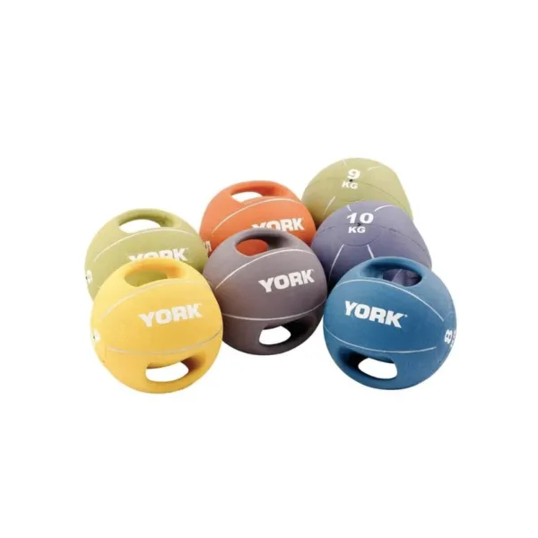 М'яч медбол 5кг York Fitness із двома ручками, помаранчевий