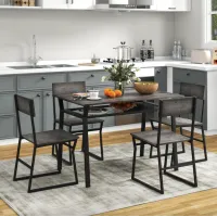 Комплект меблів Costway Merax обідній стіл з стільцями в стилі Loft сірий