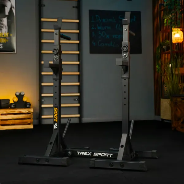 Стойки под штангу Trex Sport TX-100S регулируемые с ручками для отжиманий