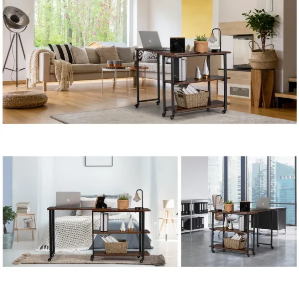 Стіл L-подібний Costway King обертовий в стилі Loft