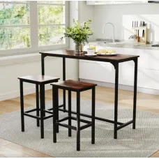 Барный стол и 2 барных стула Costway Hoobro в стиле Loft
