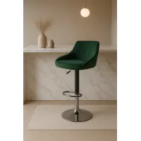 Барный стул Leobert Kast со спинкой зеленый