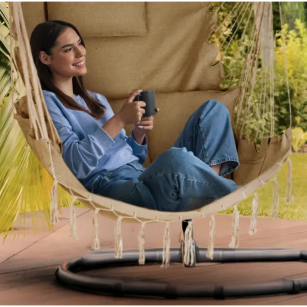 Бразильское кресло - гамак Outtec Boho Sois XXL бежевый
