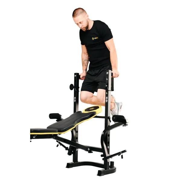 Набір Besport PowerPro 89кг з прямим грифом та лавою Besport WB-004