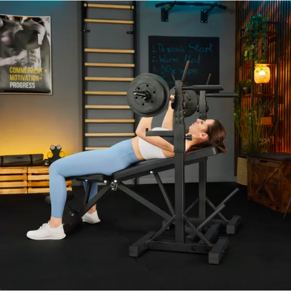 Стойки под штангу Trex Sport TX-100S регулируемые с ручками для отжиманий