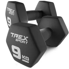 Гантели для фитнеса неопреновые TREX Sport TX-090VD 2x9кг