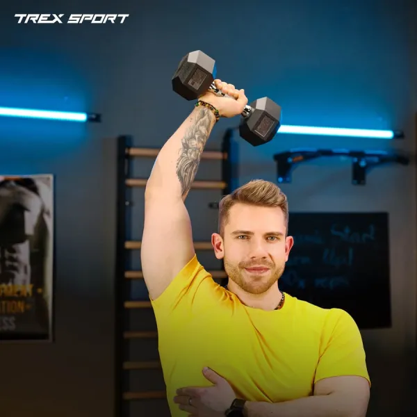 Гантеля шестигранна прогумована TX-250RD Trex Sport 25кг
