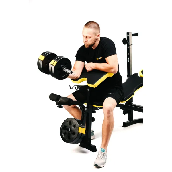 Набір Besport PowerPro 68кг з прямим грифом та лавою WB-004