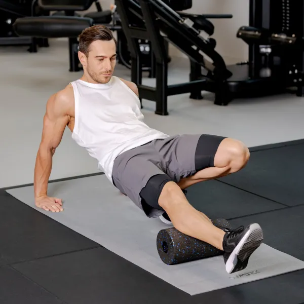 Масажний ролик Gymtek для йоги та фітнесу EPP 30*15см чорно-синій