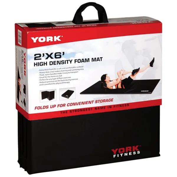 Мат гімнастичний твердий York Fitness 5см чорний