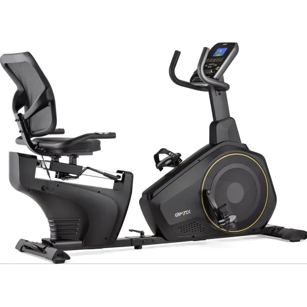 Горизонтальний велотренажер Gymtek XBR6000 електромагнітний золотистий