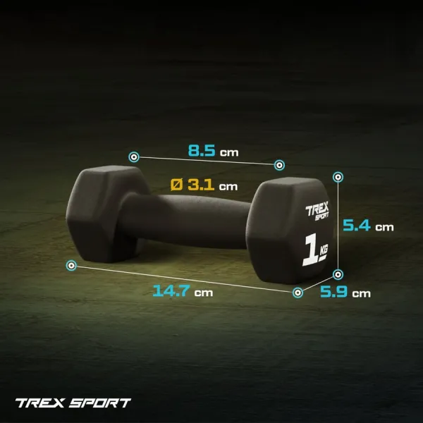 Гантелі для фітнесу неопренові TREX Sport TX-010VD 2x1кг